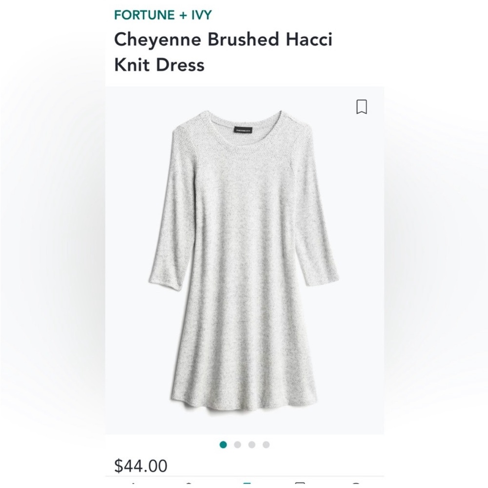 Fortune + Ivy Gray Brushed Hacci Knit Midi Dress NWT